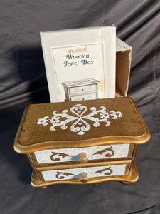 Musical Wooden Jewelry Box with Original Box