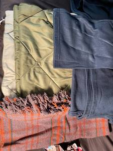 Assorted Throw Blankets & Knit Wraps (Lot of 4)