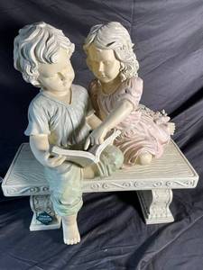 Pacific Rim Decorative Children Bench Figurine