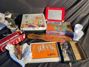 Assorted Vintage Household Items & Puzzles (Lot of 8)