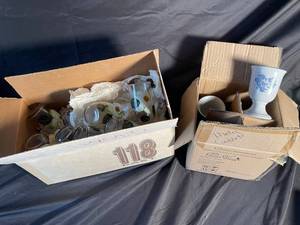 Hand-Painted Floral Glassware Mixed Lot
