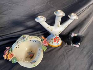 Norleans & Japan Ceramic Candle Holders (Lot of 3)