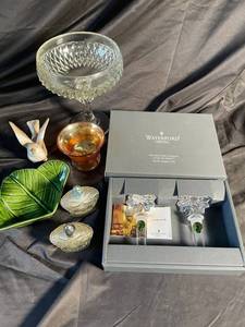 Waterford Crystal Bottle Stoppers & Assorted Glassware (Lot of 8)