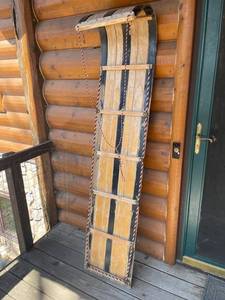 Vintage Wooden Toboggan Sled