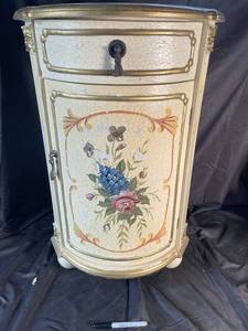 Hand-Painted Floral Accent Cabinet