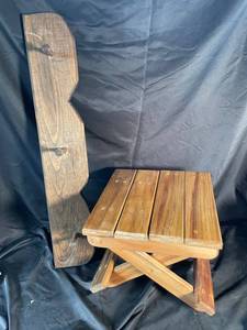Wood Hat Rack & Folding Stool (Lot of 2)