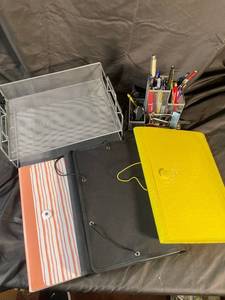 Mesh Desktop Organizer with Assorted Pens & Accessories