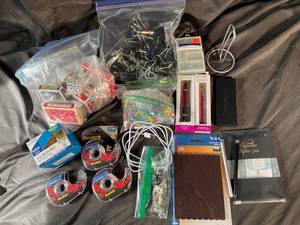 Mixed Lot of Craft & Office Supplies, Pens, Tape & Clips