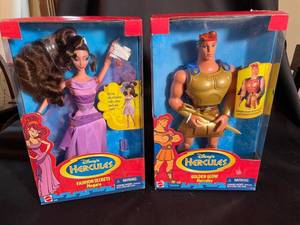 Disney Hercules Megara & Golden Glow Hercules Doll Set (Lot of 2)
