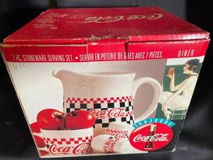Coca-Cola Diner 7-Piece Stoneware Serving Set in Box