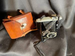 Vintage Kodak Folding Camera with Leather Case