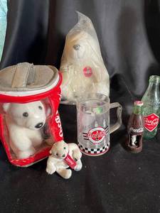 Coca-Cola Bear Collectibles, Mug, Bottles & Plush Lot of 6