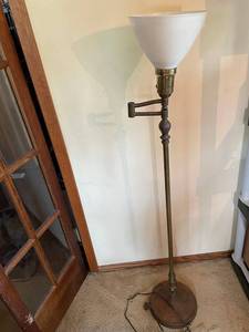 Torchiere Floor Lamp with Frosted Glass Shade