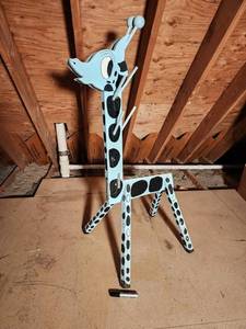 Giraffe-Shaped Wooden Coat Rack