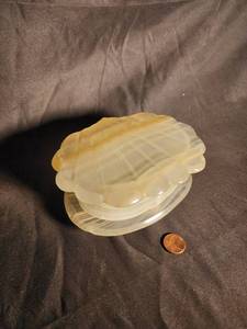 Carved Stone Shell Trinket Box