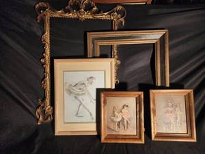 Framed Ballerina Art Prints & Ornate Frames (Lot of 5)