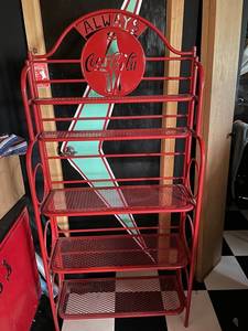 Coca-Cola Brand Casual Furniture Red Metal Shelf Rack