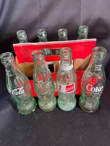 Coca-Cola Glass  Bottles in Carrier (Lot of 8)