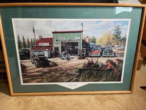 Framed Automotive Garage Print 38 x 26
