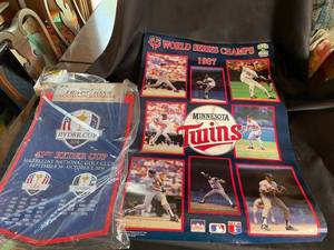 Minnesota Twins 1987 World Series Champs & 2016 Ryder Cup Banners (Lot of 2)