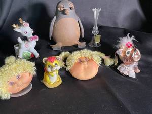 Mixed Animal Figurine Ornaments & Glass Vase (Lot of 6)