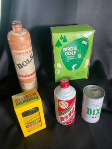 Mixed Lot of 5 Vintage unopened Bottles, Can & Birdie Golf Indoor Practice Set
