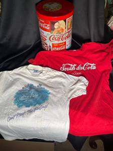 Coca-Cola T-Shirts & Tin Container 3-Piece Set