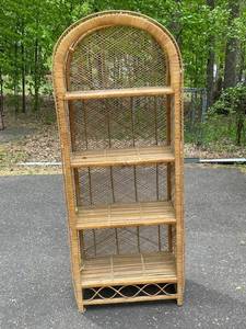 Wicker Rattan Arched Shelf Unit
