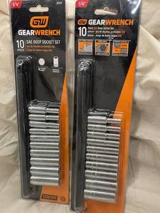 GearWrench 10-Piece SAE Deep Socket Set - 14 Drive (Lot of 2)