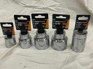 GearWrench Deep SAE Sockets (Lot of 4) - 12 in & 34 in Drives, 12-Point