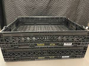 Set of 2 Tosca 65126 Collapsible Plastic Crates