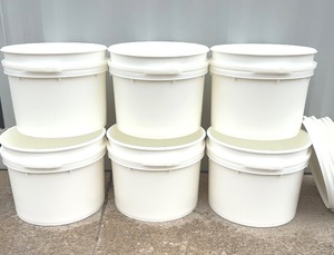 20 Gallon Open Head Plastic Drums, UN Rated, Lever Lock, Used