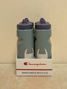 NEW CHAMPION QUENCH SQUEEZE BOTTLE 4 PACK DARK FORRESTGREY BLUE