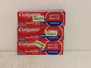 (3) NEW COLGATE OPTIC WHITE TOOTHPASTE PURPLE