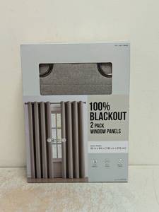 100% BLACKOUT WINDOW PANELS 2PK BROWN