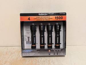 NEW DURACELL HYBRID LED FLASHLIGHTS 1500 LUMENS 4PK