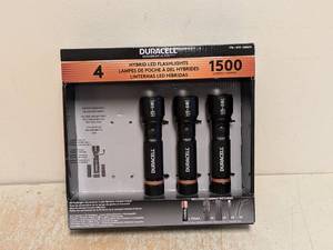 NEW DURACELL HYBRID LED FLASHLIGHTS 1500 LUMENS 3PK
