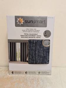 NEW SUNSMART TOTAL BLACKOUT LINED PANEL PAIR INDIGO BLUE