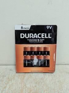NEW DURACELL 9V BATTERIES 8PK