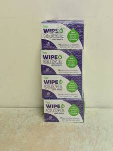 (4) NEW FLENTS WIPE N CLEAR LENS WIPES 75CT