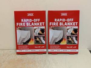 (2) RAPID OFF FIRE BLANKET