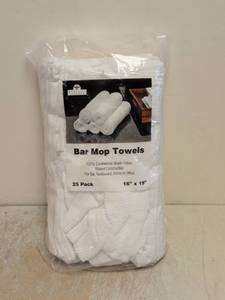 NEW NOUVELLE LEGENDE BAR MOP TOWELS 25PK WHITE