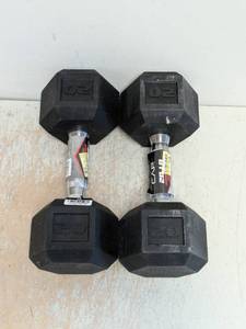 (2) NEW 20LBS. RUBBER DUMBBELLS