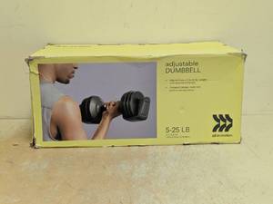 NEW ALL IN MOTION ADJUSTABLE DUMBBELL 5-25LBS