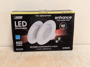 NEW FEIT LED DIMMABLE RECESSED DOWNLIGHTS 5 - 6 INCH 2 PACK