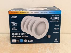 NEW FEIT ELECTRIC 5 - 6 INCH LED RECESSED DOWNLIGHTS 3 PACK
