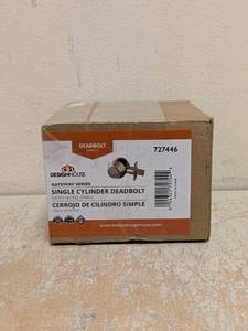 DESIGN HOUSE SINGLE CYLINDER DEADBOLT SATIN NICKEL FINISH