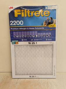 NEW 3M FILTRETE 2200 16x25x1 FILTERS 3PK