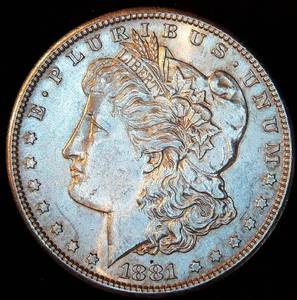 AU 1881-S Morgan Silver Dollar, Original Surfaces