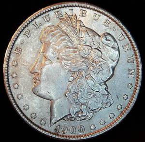 AUAU 1900-P Morgan Silver Dollar, Original Surfaces